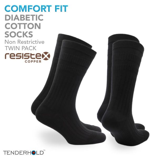 Resistex Copper Infused Comfort Fit Cotton Diabetic Socks - Wicklow 2pp